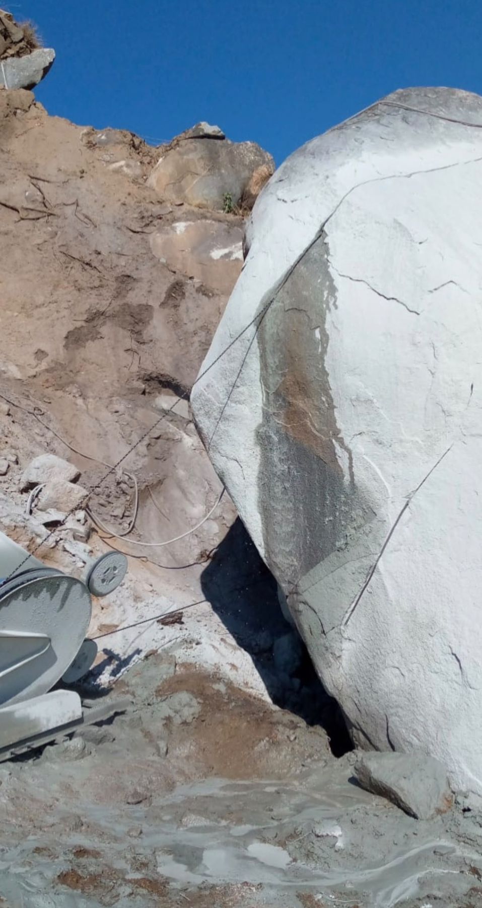 Light-coloured granite exposed in the field